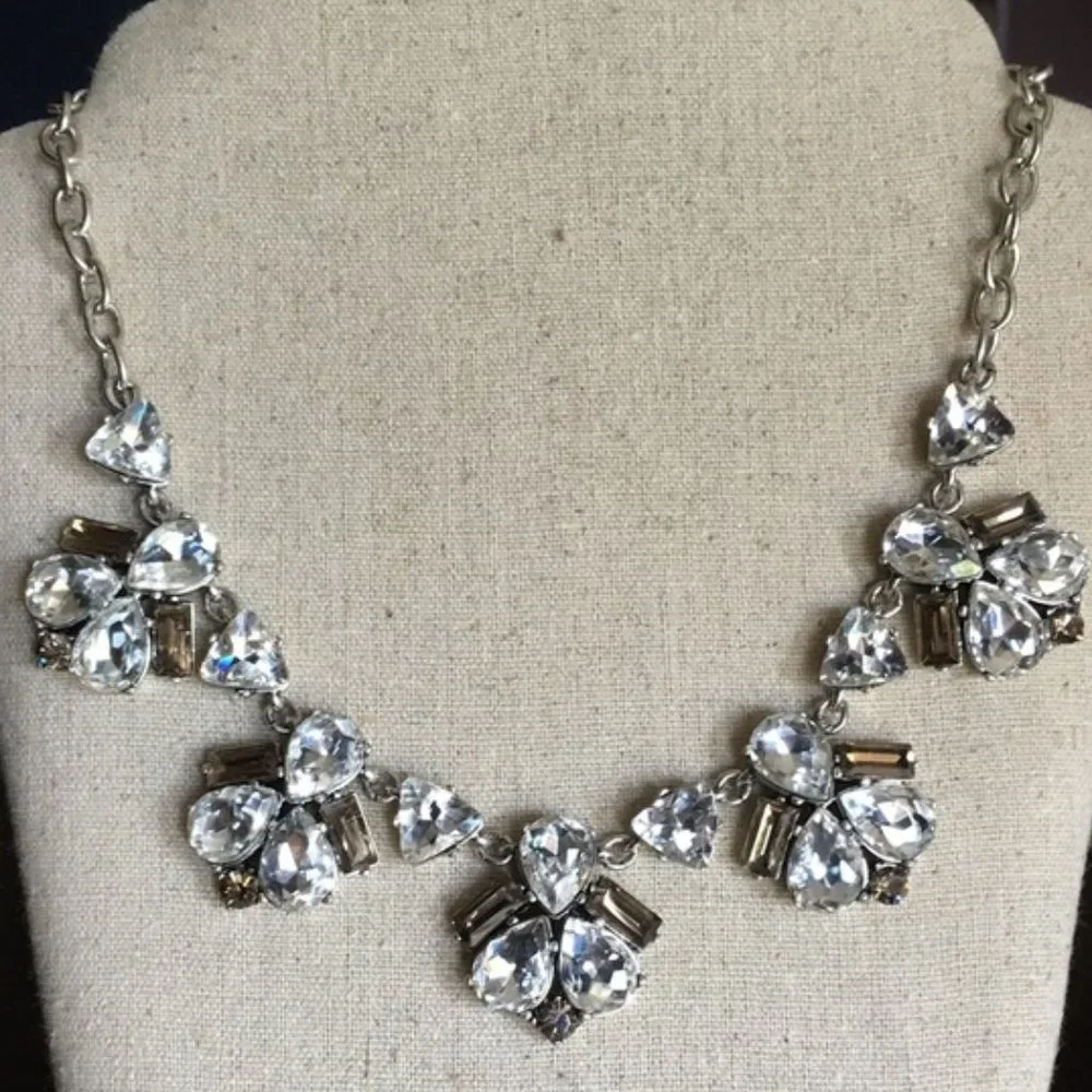 Stella & Dot Sparklng Bejeweled Retired Lila Crystal+Silver+SmokyQaurtzN… - Picture 7 of 16